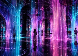 AYA Universe Dubai immersive light art installations at WAFI City.