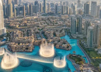 Downtown Dubai panorama for Burj Khalifa At the Top