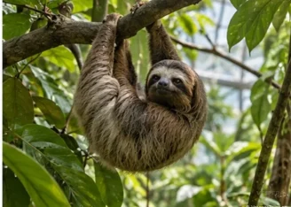 Sloth among tropical foliage – The Green Planet wildlife experience